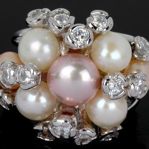 Gold Plated Freshwater Pearl Ring With Aaa Clear..