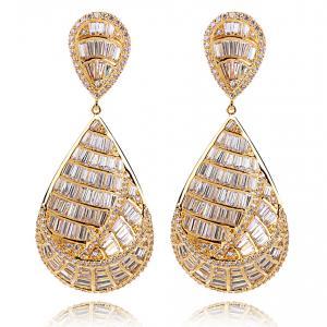 Party Earings Gold Plated With Zirconia, 2014..