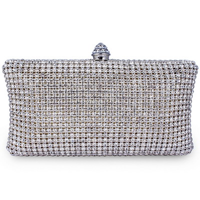 Full Crystal Evening Clutch Bag Design With 120 Cm Long Chain Wedding Party Bag Wholesale Myself Jewellery 64966-25