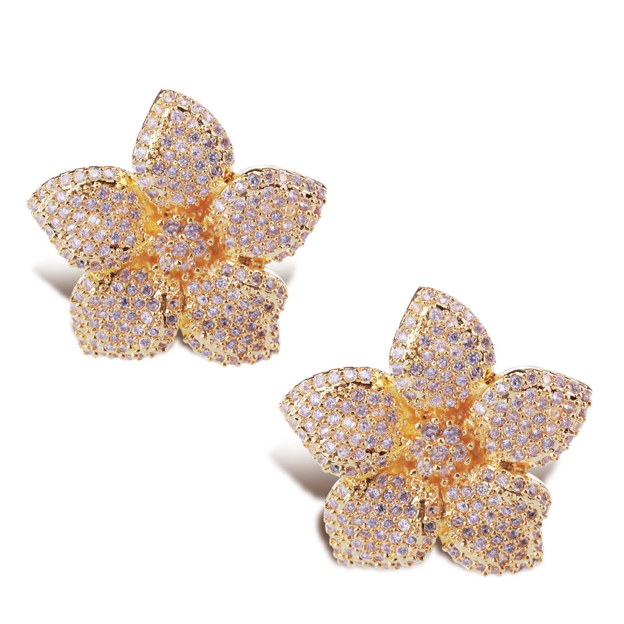Flower Earrings Lead Platium Plated With Of Cubic Zircon Women Earrings Party Casual